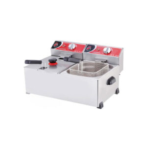 2143 Çift Hazneli Elektrikli Fritöz, 5+5 Litre – Işıkgaz Silverinox